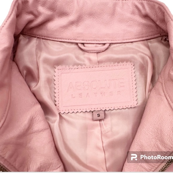 Absolute Leather Women's Pink 100% Authentic Lambskin Leather Jacket Size Small - Picture 6 of 6